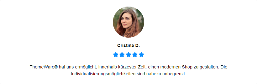 ThemeWare® CMS block "Testimonial (Customer review)"