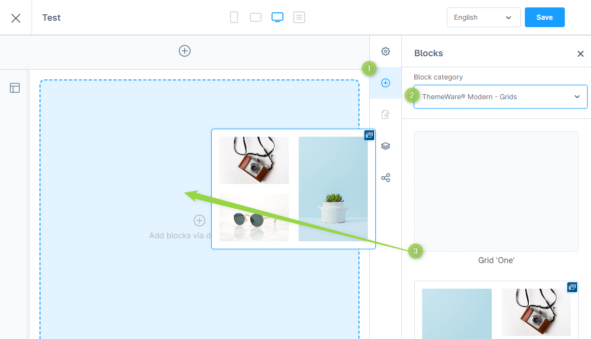 Adding a grid CMS block