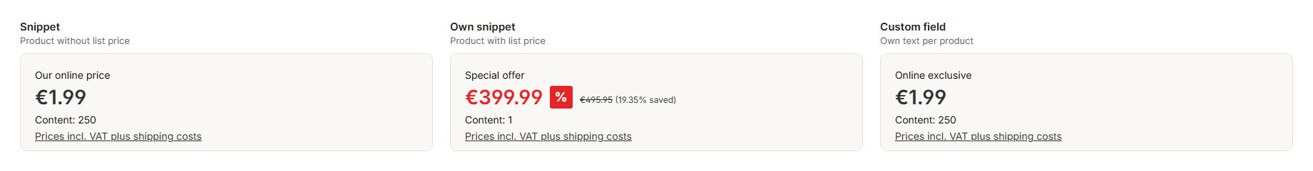Price label above the price in the buy box of the product page