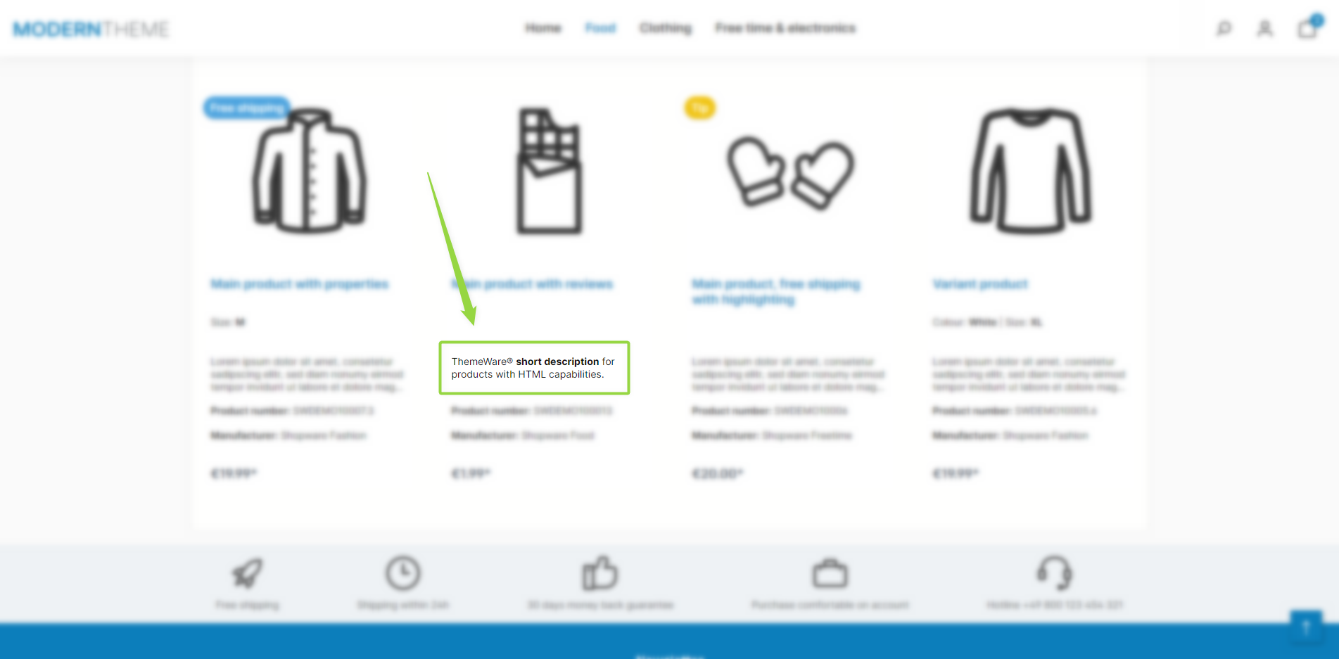 ThemeWare® "Product short description" (Categories)