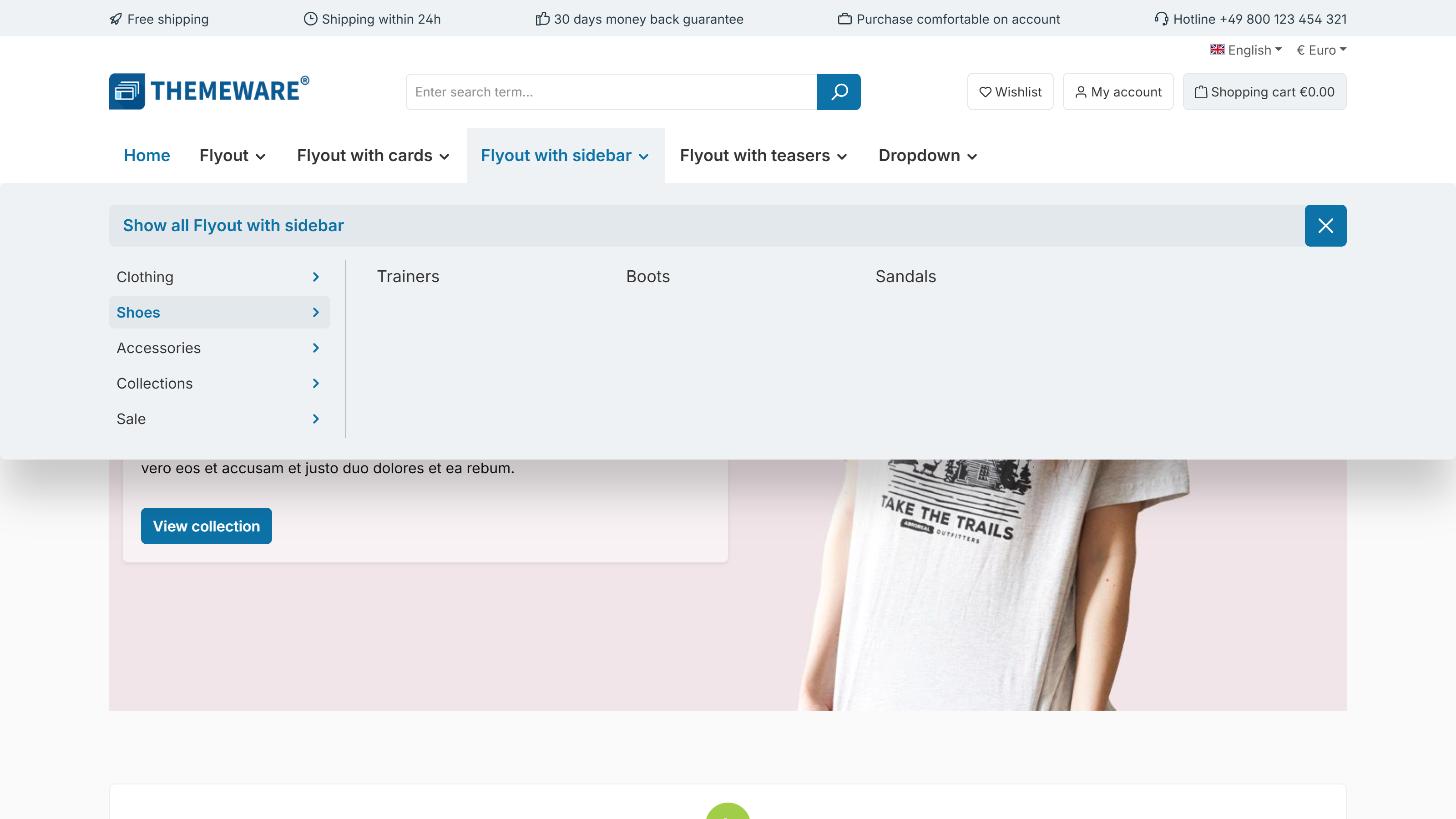 Sidbar layout with button style