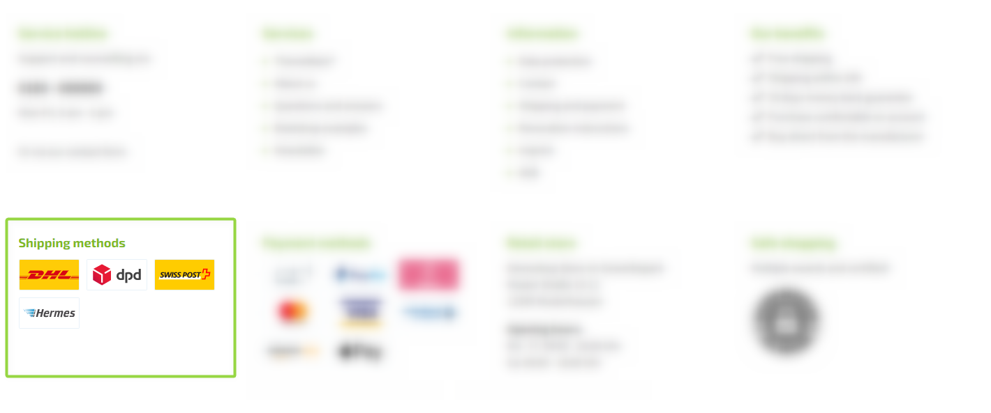 "Shipping logos" widget